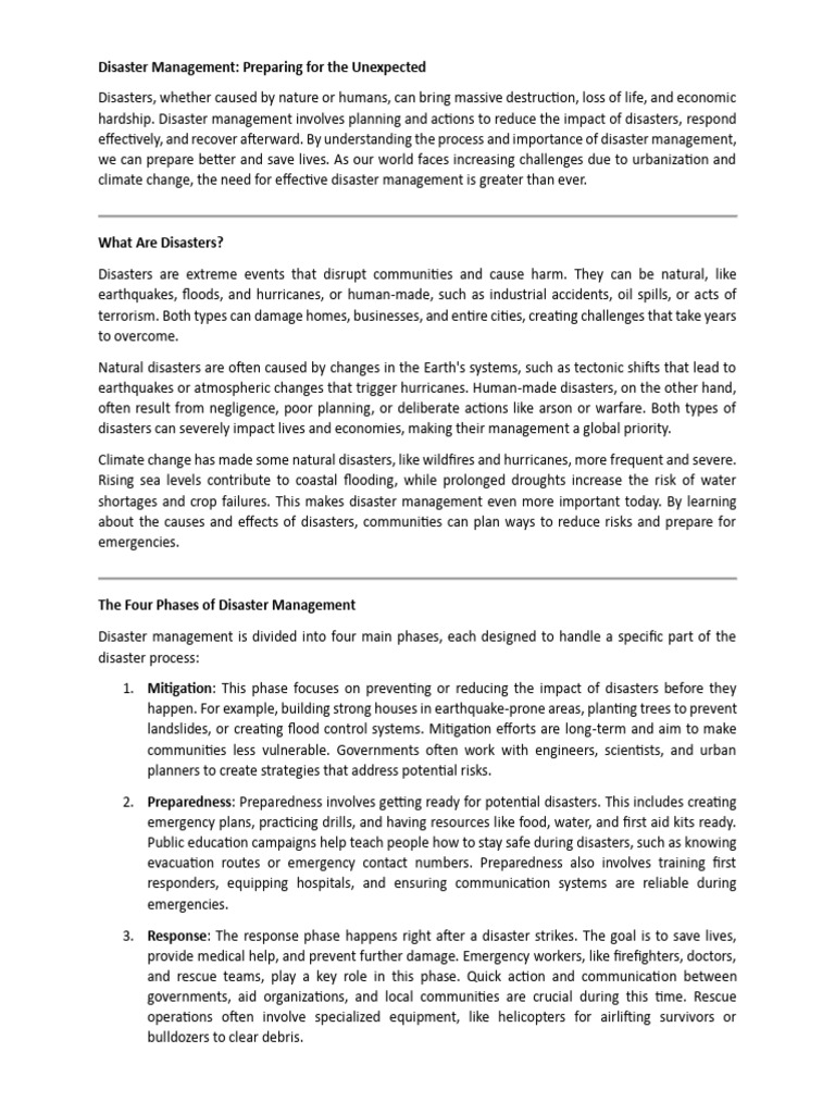 Disaster Management | PDF | Emergency Management | Natural Disasters