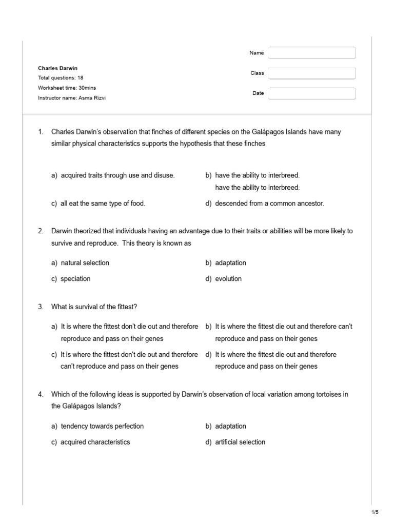 Charles Darwin _ 3 X | PDF | Natural Selection | Adaptation