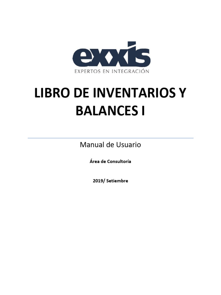 Manual de Libro de Inventarios y Balances | PDF | Contabilidad | Estado ...