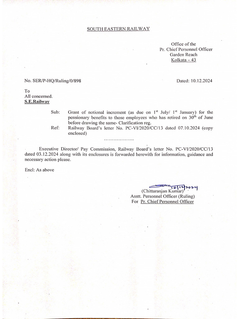 Notional Increment Order Clarification | PDF | Judgment (Law) | Appeal