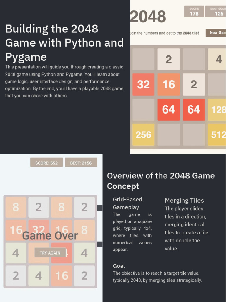 Build 2048 Game with Python & Pygame | PDF | Python (Programming ...