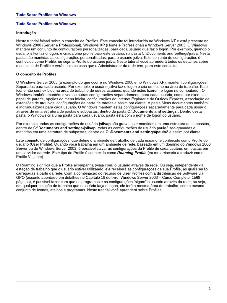 Entenda os Profiles no Windows | PDF | Rede de computadores | Microsoft ...