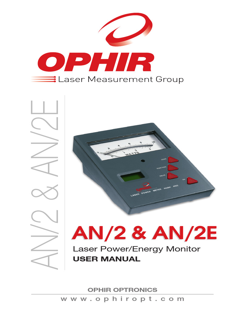 Ophir AN/2 & AN/2E User Manual | PDF | Battery Charger | Central ...