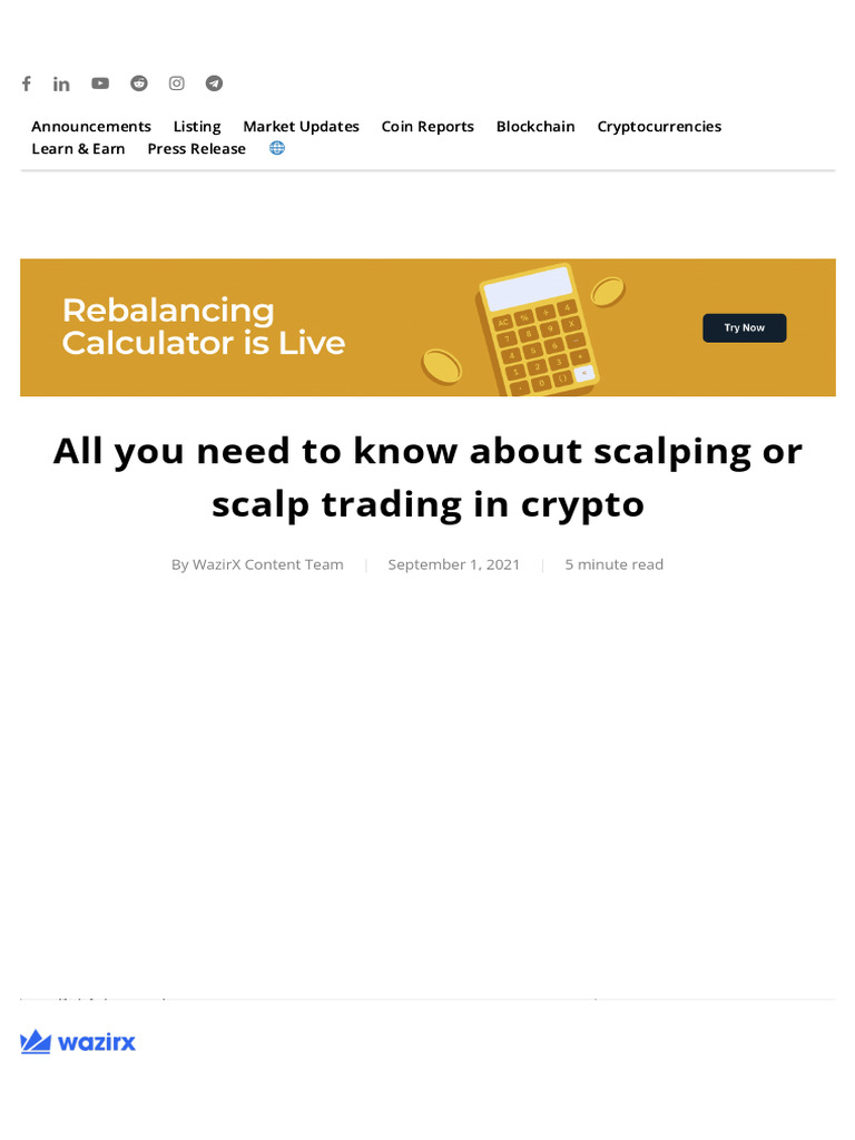 Scalping or Scalp Trading in Crypto - All You Need To Know | PDF |  Cryptocurrency | Investing