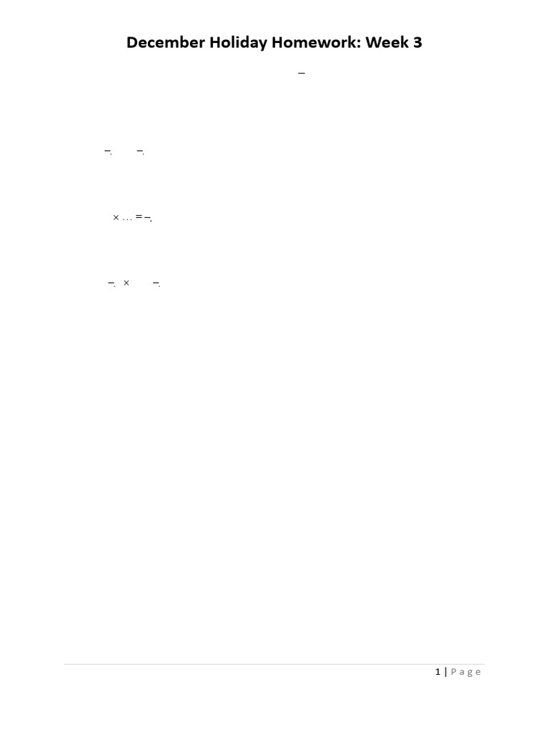Holiday Homework Week 3 | PDF | Rectangle | Perpendicular
