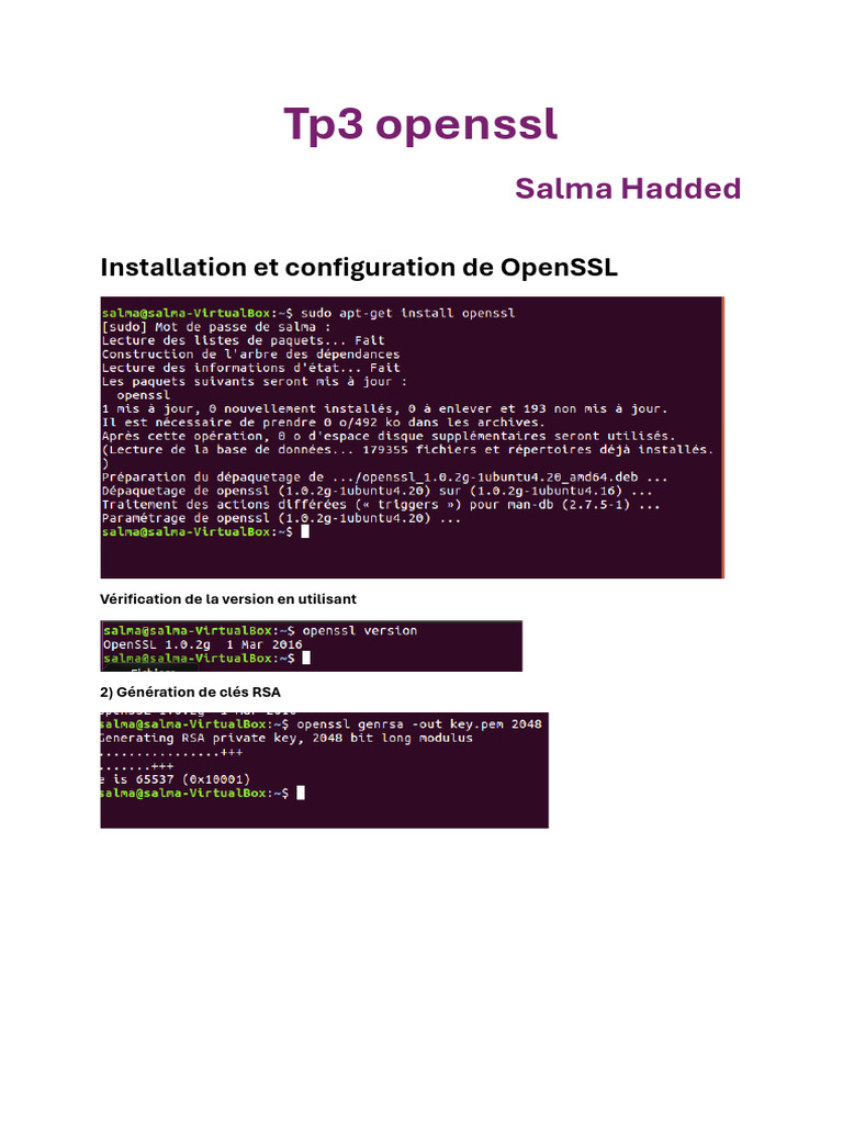 Guide complet sur OpenSSL : installation et chiffrement | PDF ...
