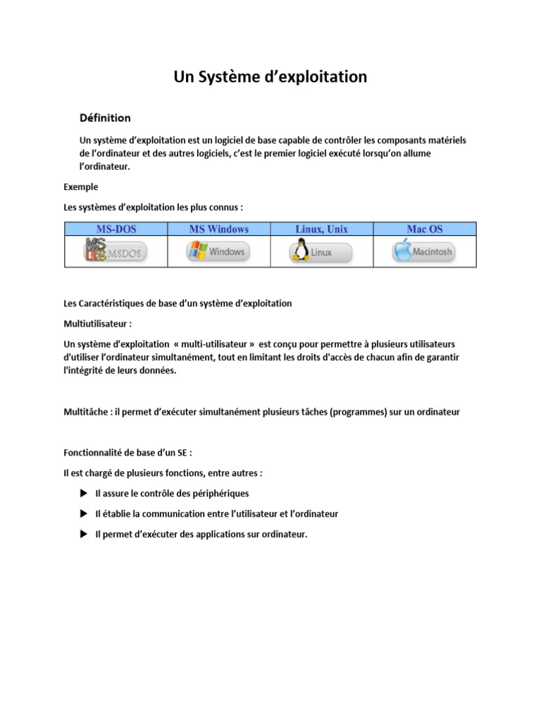 Introduction aux systèmes d'exploitation | PDF | Fichier informatique ...