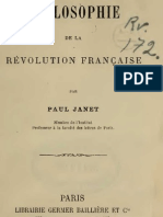 Paul Janet PHILOSOPHIE de La REVOLUTION FRANCAISE Paris 1875