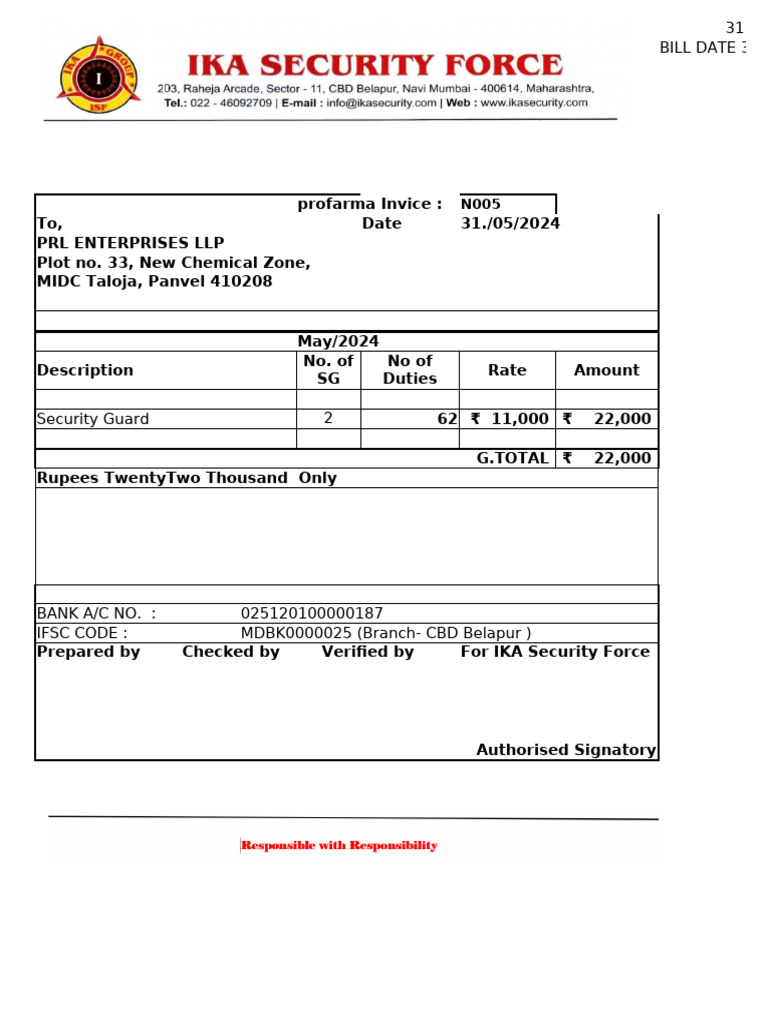 Security Invoice Summary May 2024 | PDF