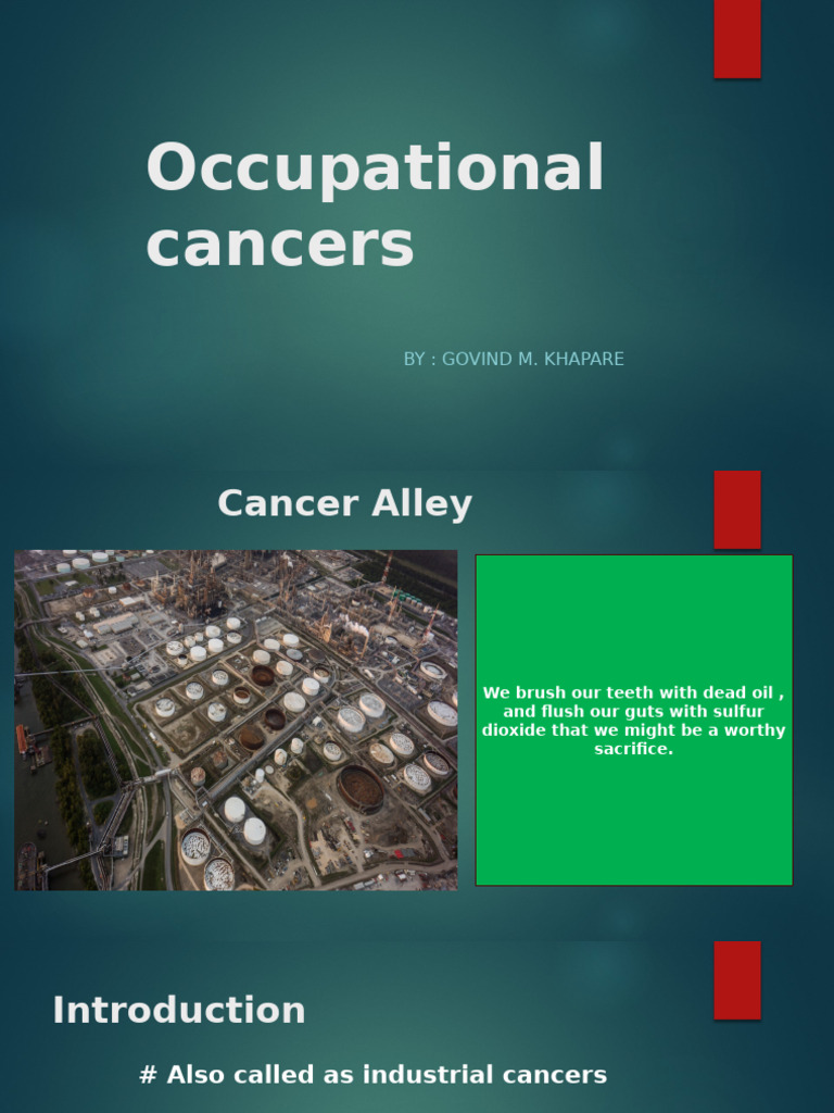 Occupational Cancers Pdf