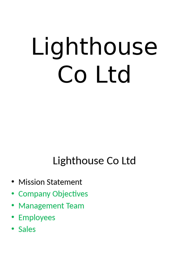Lighthouse Co Ltd: Company Overview | PDF