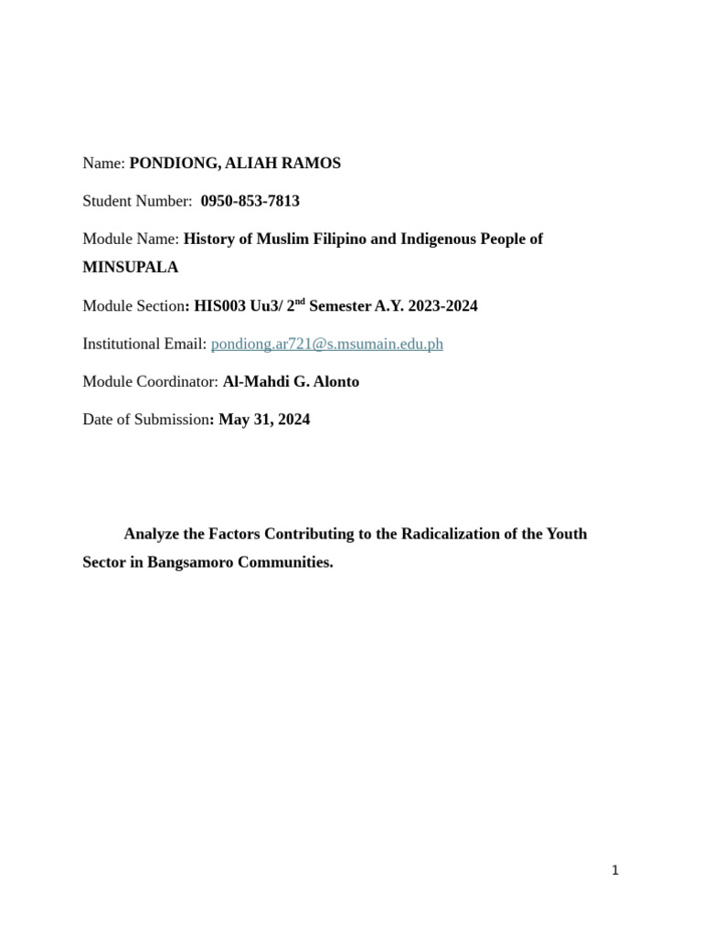 Term Paper by PONDIONGALIAH RAMOS | PDF | Poverty | Poverty & Homelessness