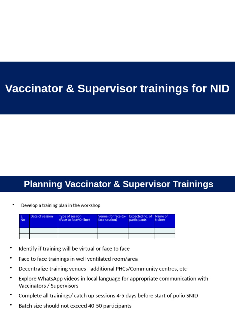 Polio Vaccinator & Supervisor Training Guide | PDF | Medicine ...