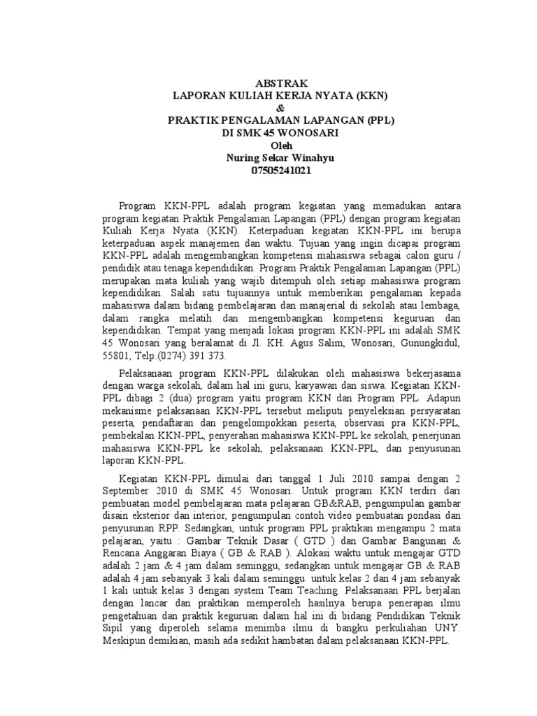 KKN-PPL di SMK 45 Wonosari | PDF | Bisnis | Seni