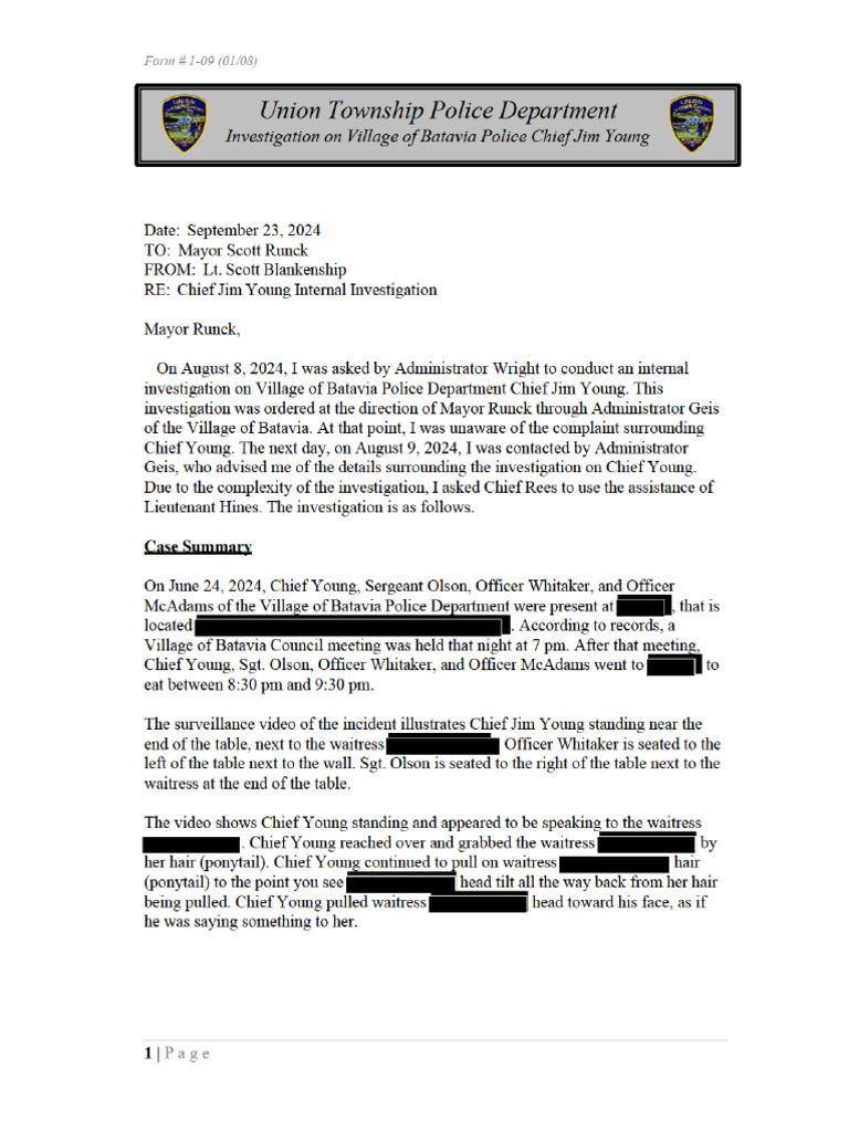 Young Internal Investigation Redacted | PDF
