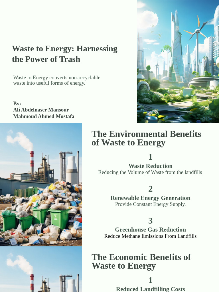Waste To Energy Harnessing The Power of Trash | PDF | Waste | Gasification