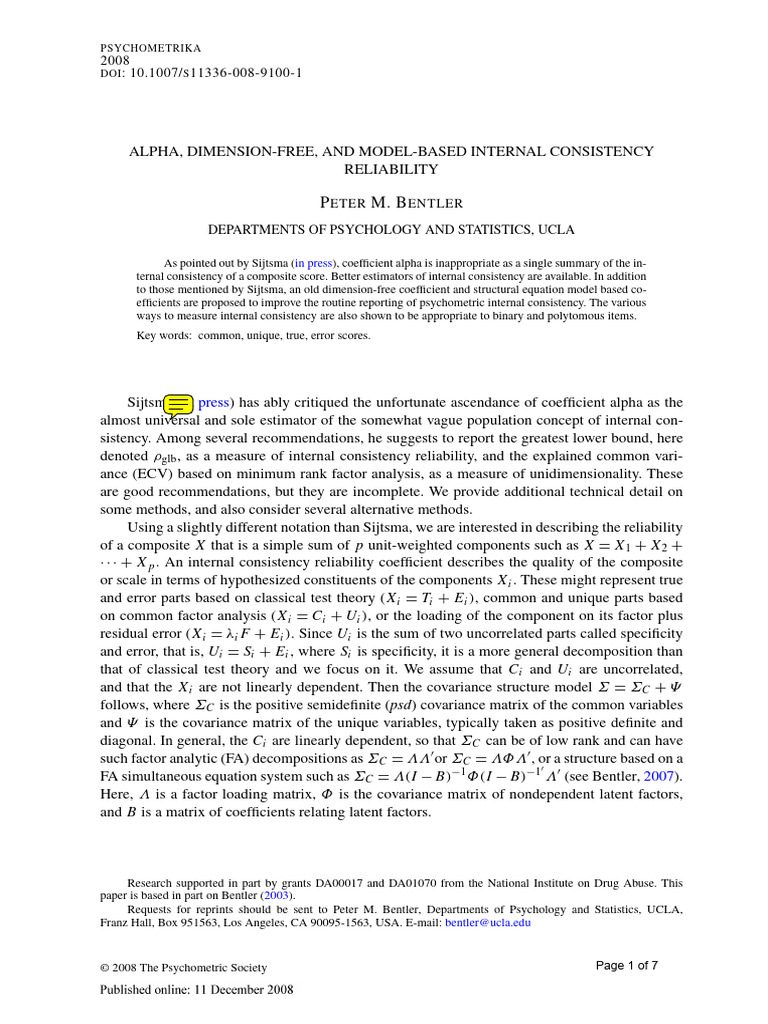 Alfa Cronbach 6 | PDF | Covariance | Factor Analysis