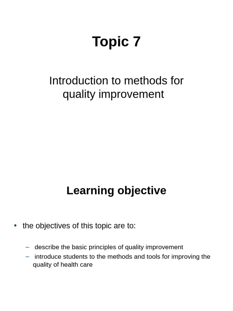 9.introduction of Quality Improvement | PDF | Surgery | Quality Management