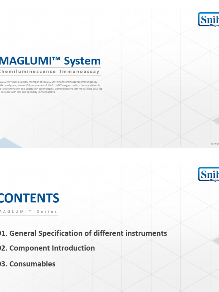 Todos Los Equipos Maglumi Serie M PDF Chemistry