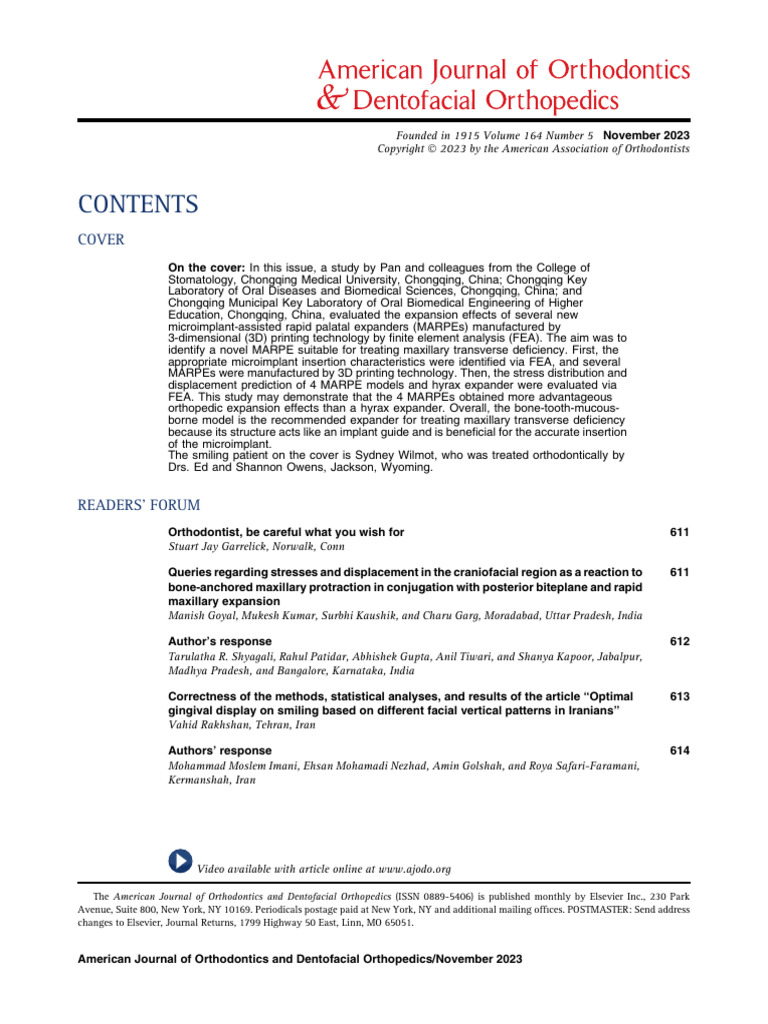 Table of Contents Ymod | PDF | Orthodontics | Dentistry Branches