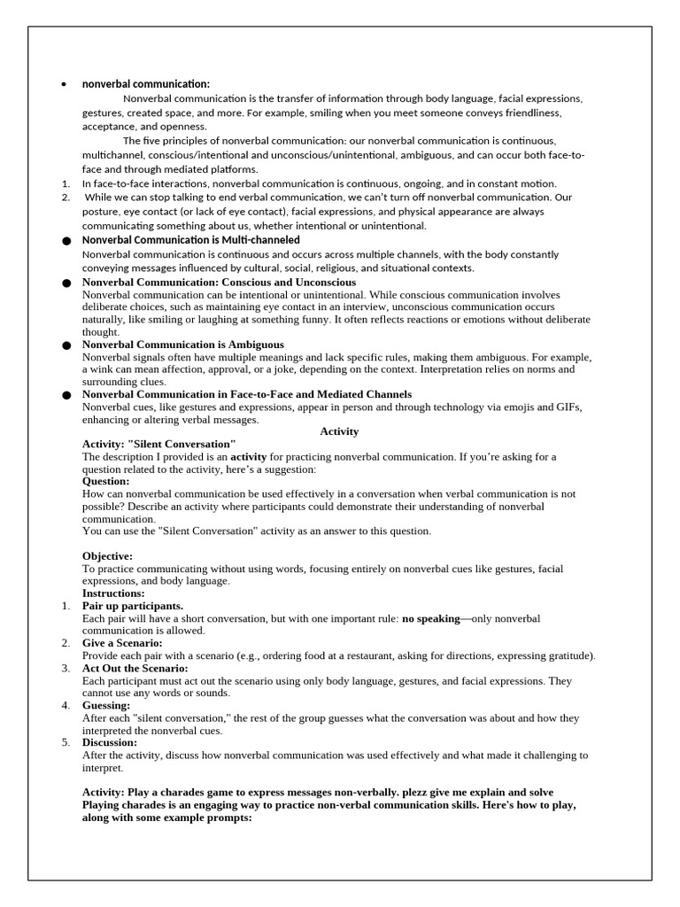 Understanding Nonverbal Communication | PDF | Nonverbal Communication ...