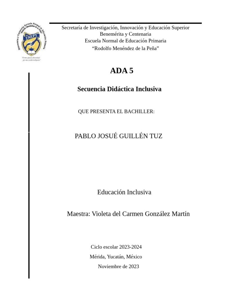 Ada 5 | PDF | Aprendizaje | Educación primaria