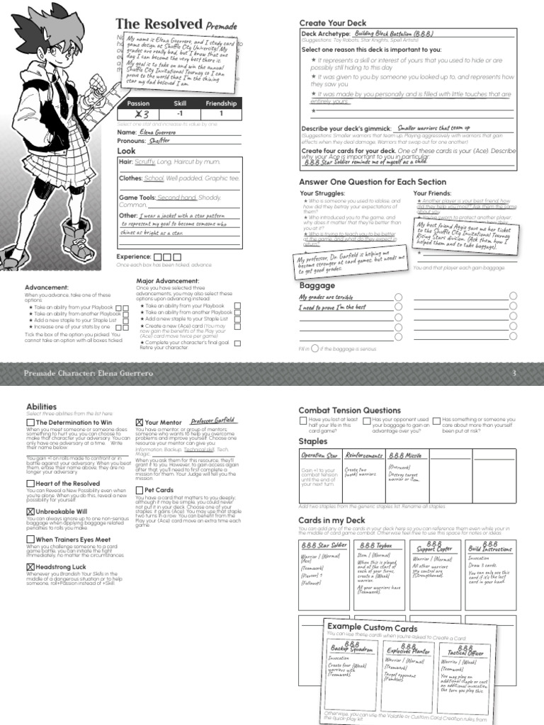 Perfect Draw RPG Character Guide | PDF | Playing Cards