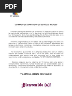 Carta Bienvenida  Iglesia Sencilla  eucaristía  Iglesia Católica
