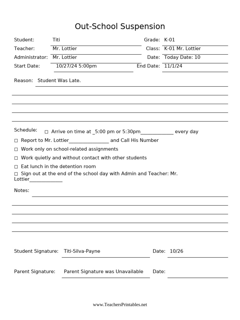 Suspension Form | PDF