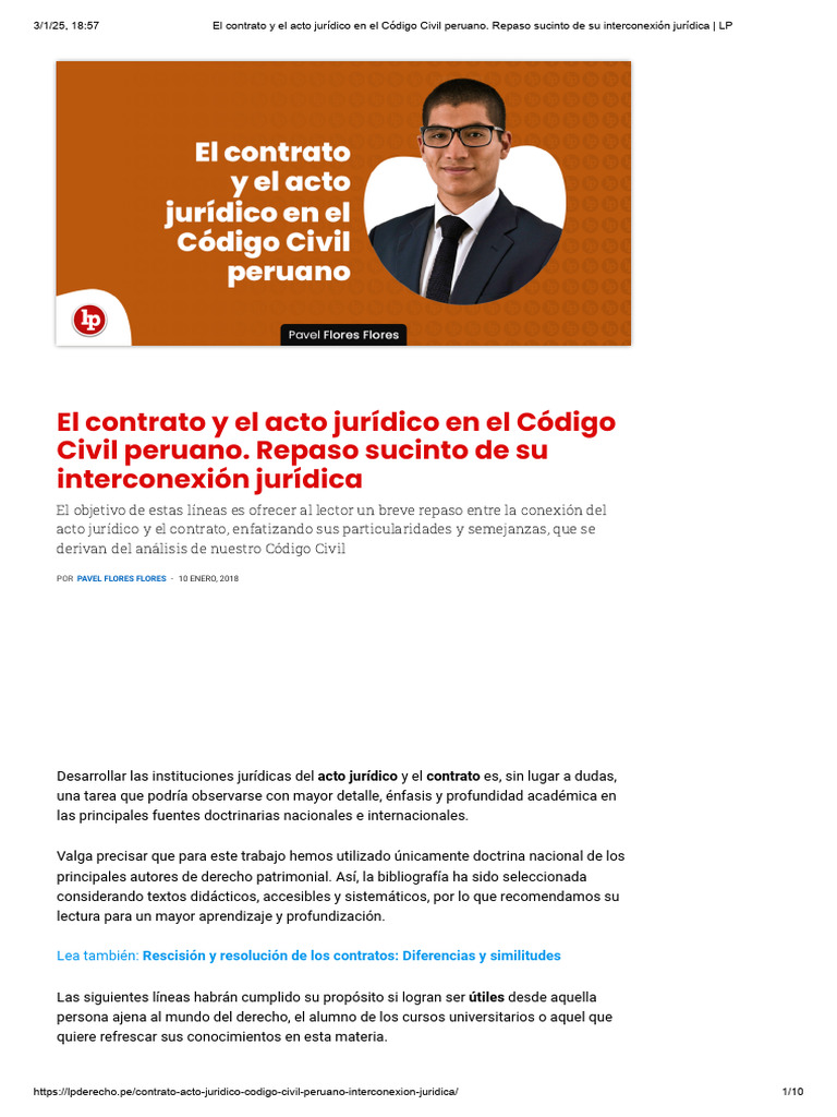 Acto Jurídico y Contrato en el Código Civil | PDF | Donación ...