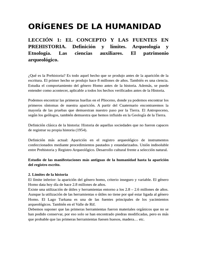 Orígenes de La Humanidad | PDF