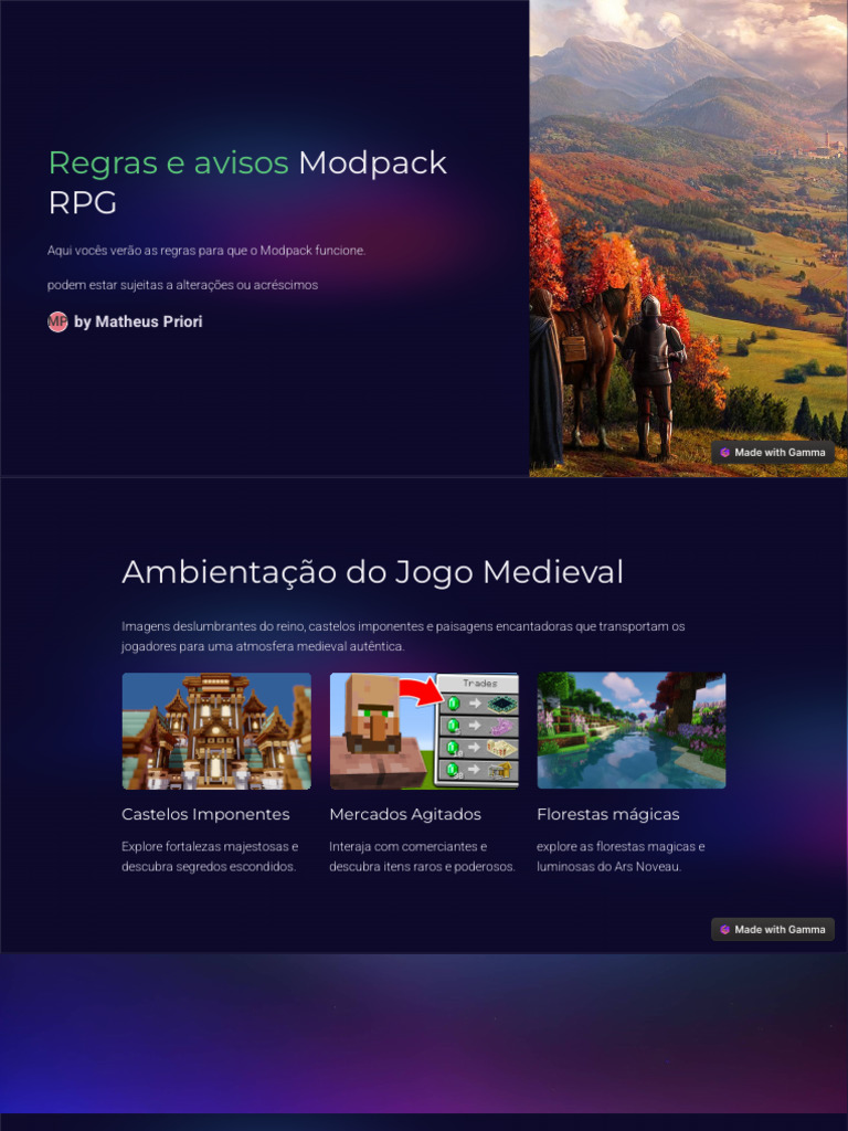 Regras e Sistema do Modpack RPG Medieval | PDF | Jogos de RPG