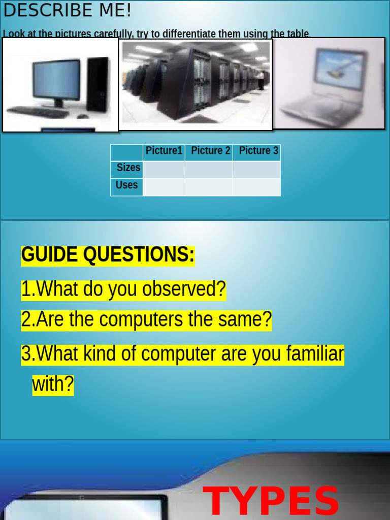 Types of Computers Explained | PDF | Microcomputers | Personal Computers