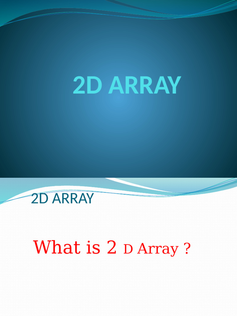 2D Array | PDF