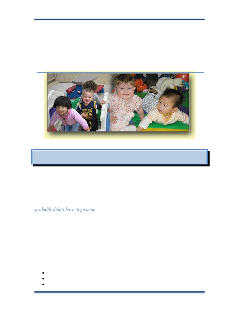 Infant-Toddler Care Overview Guide | PDF | Child Care | Infants