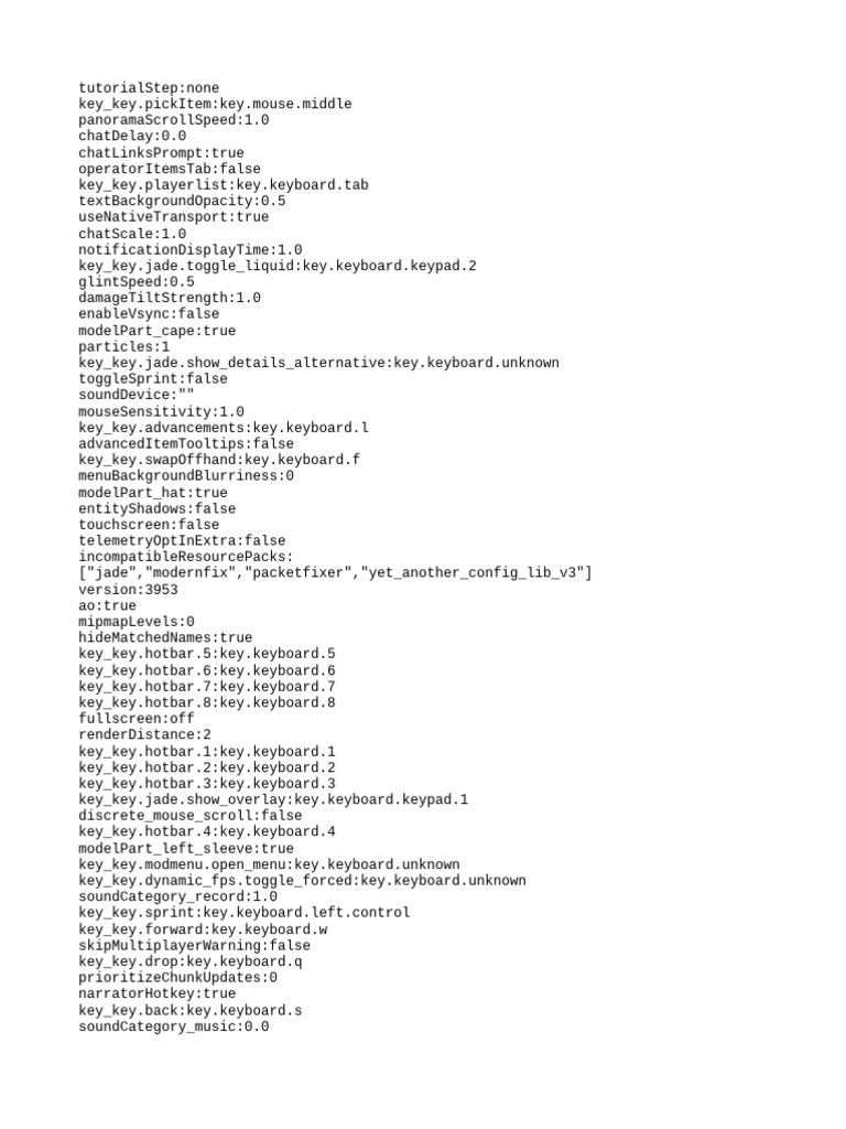 Minecraft Configuration Settings Guide | PDF