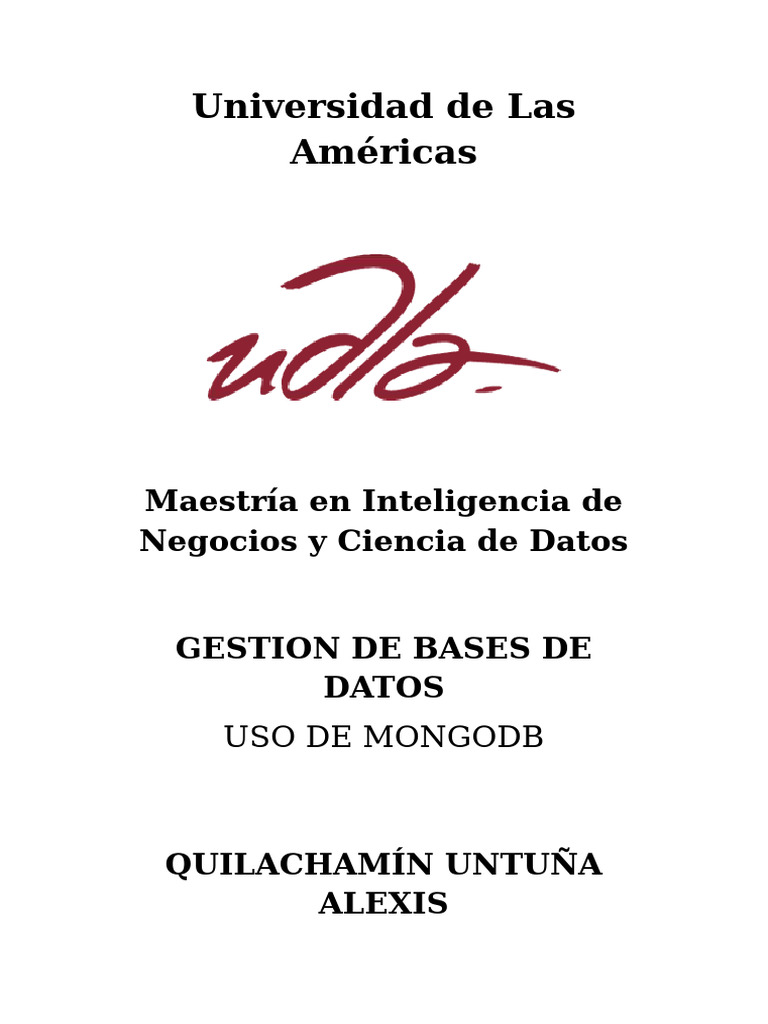 Uso de MongoDB en Gestión de Datos | PDF | Software de gestión de datos ...