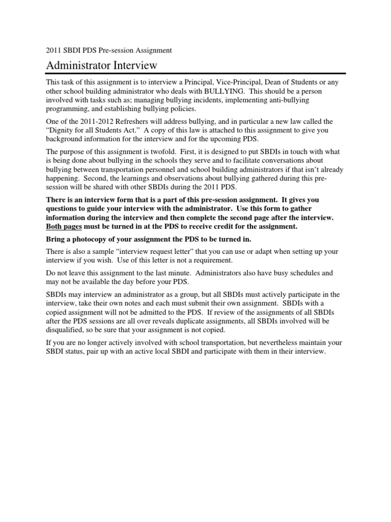 Administrator Interview on Bullying Policies | PDF | Harassment ...