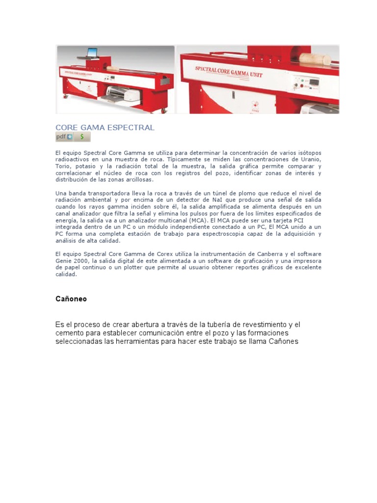 Core Gama Espectral | PDF | Rayo gamma | Roca (geología)