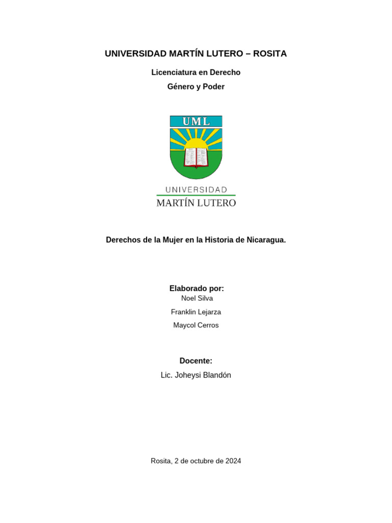 Derechos de las Mujeres en Nicaragua | PDF | Mujer | Estudios de género