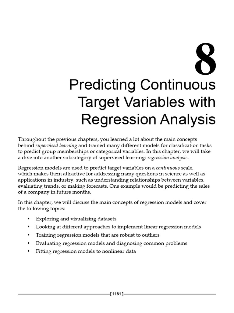 Cap8 predicting continuous target variables with regression analysis