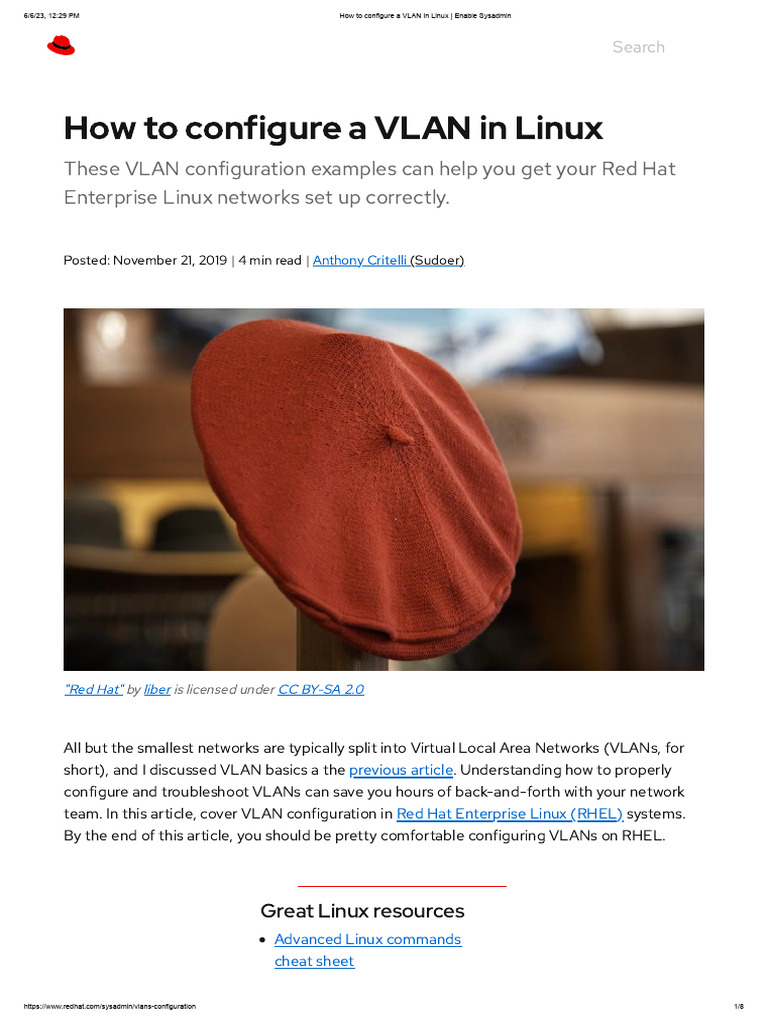 Configuring VLANs in RHEL Linux | PDF | Red Hat | Linux