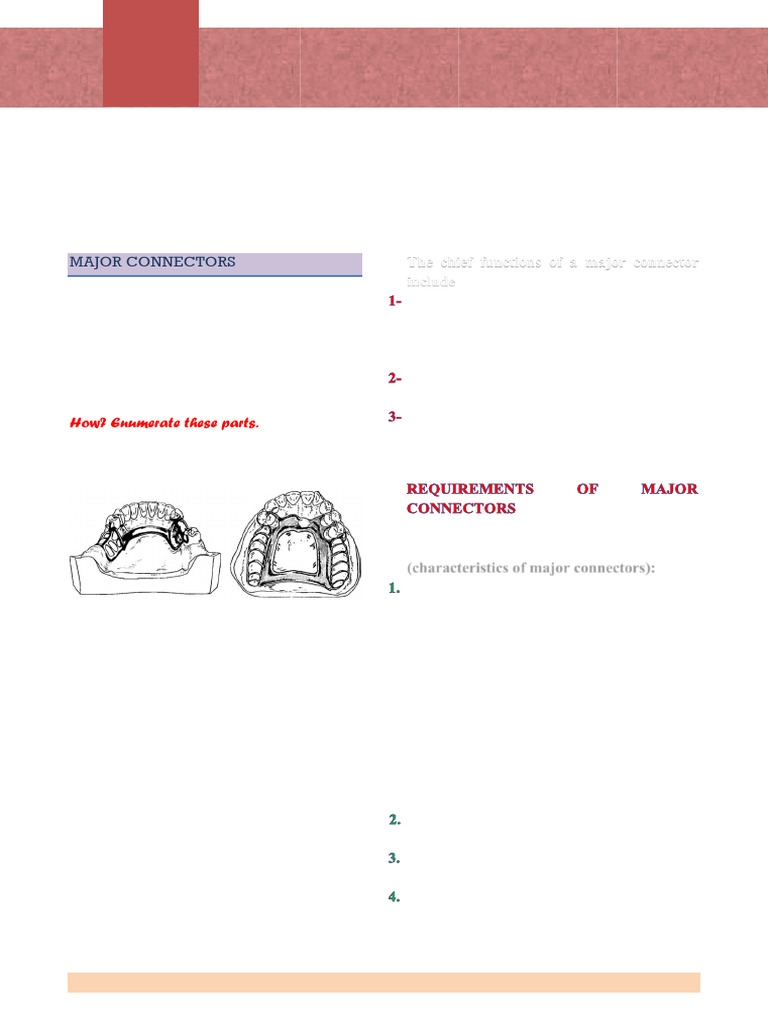 Major Connectors in Partial Dentures | PDF | Dentistry Branches | Mouth