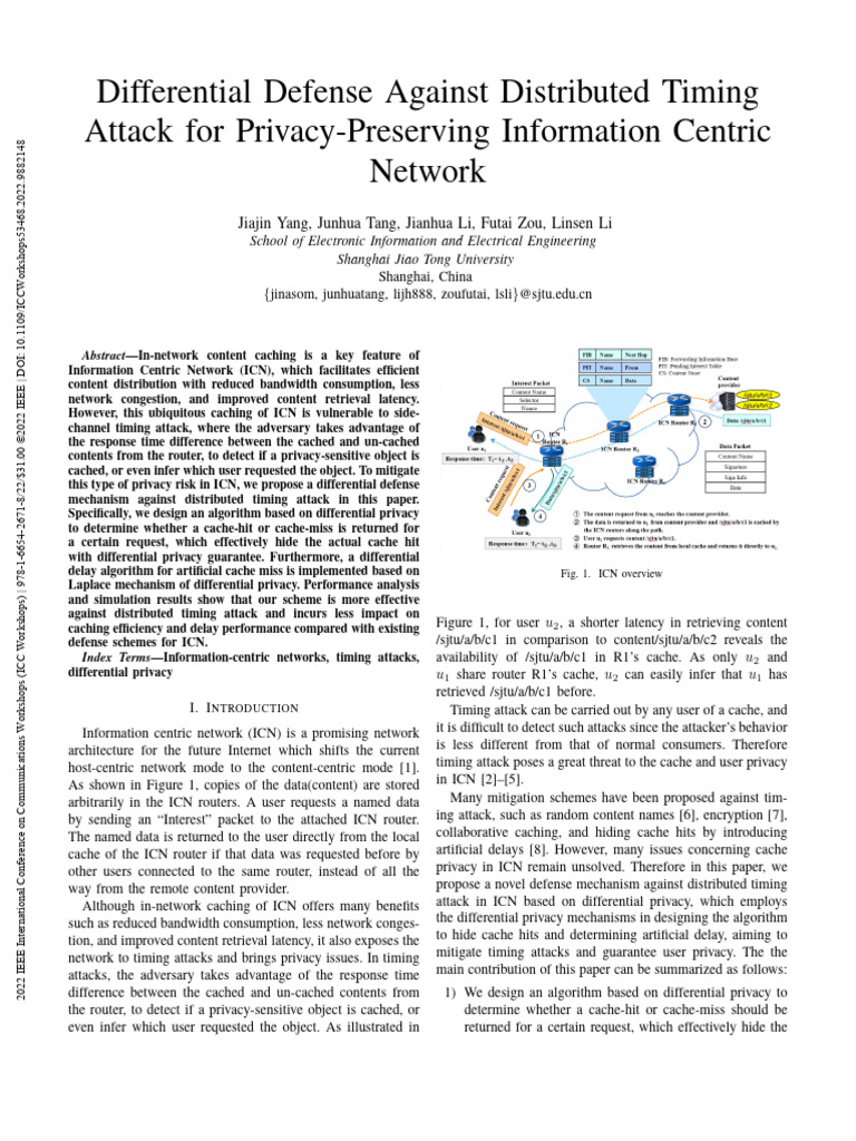 Differential Privacy for Timing Attack Defense | PDF | Cache (Computing ...
