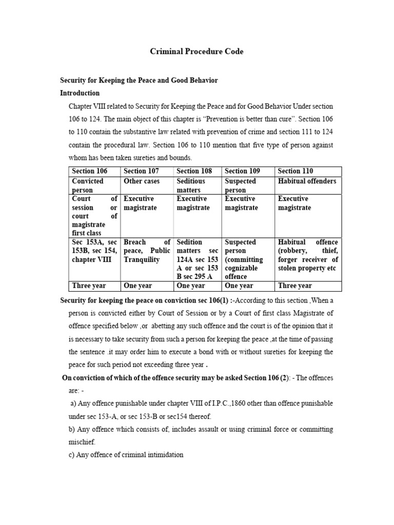 Security for keeping peace and good behaviour pdf bail magistrate
