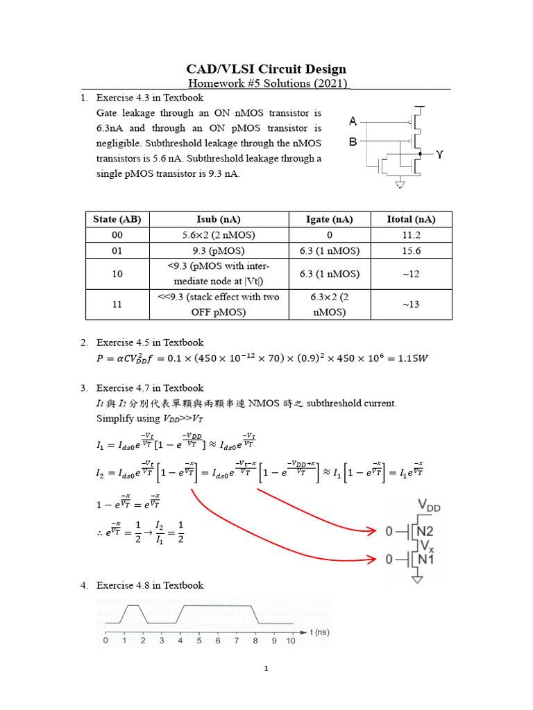 Hw5 Solution Unlocked Pdf Mosfet Manufactured Goods