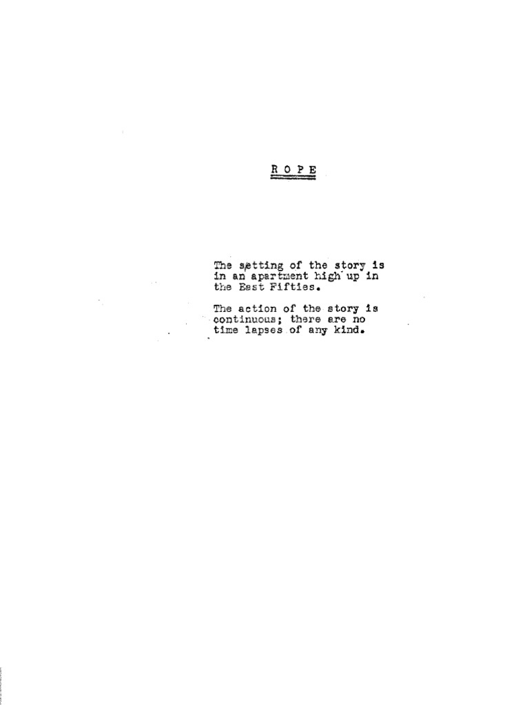 Script - Rope (1948) | PDF
