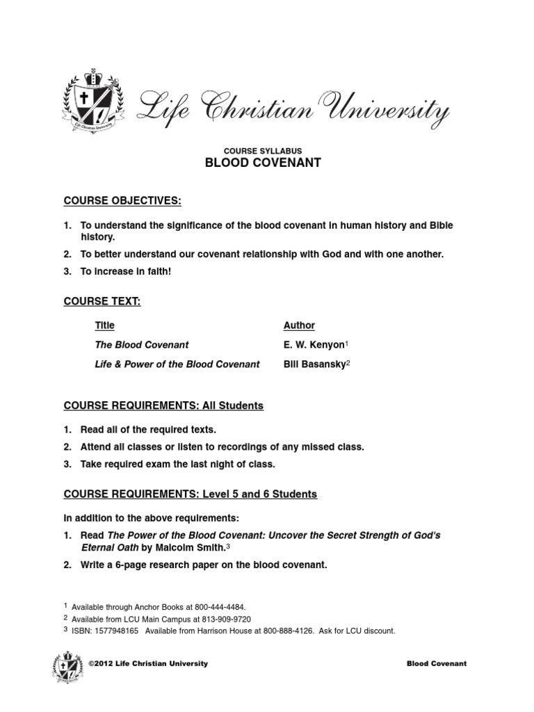 Blood Covenant (Eng) PDF Covenant (Biblical) Book Of Genesis