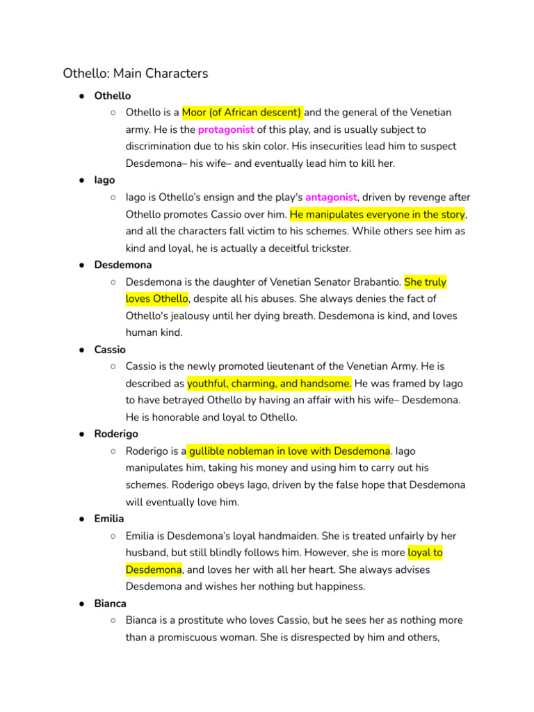 English othello summary pdf othello iago