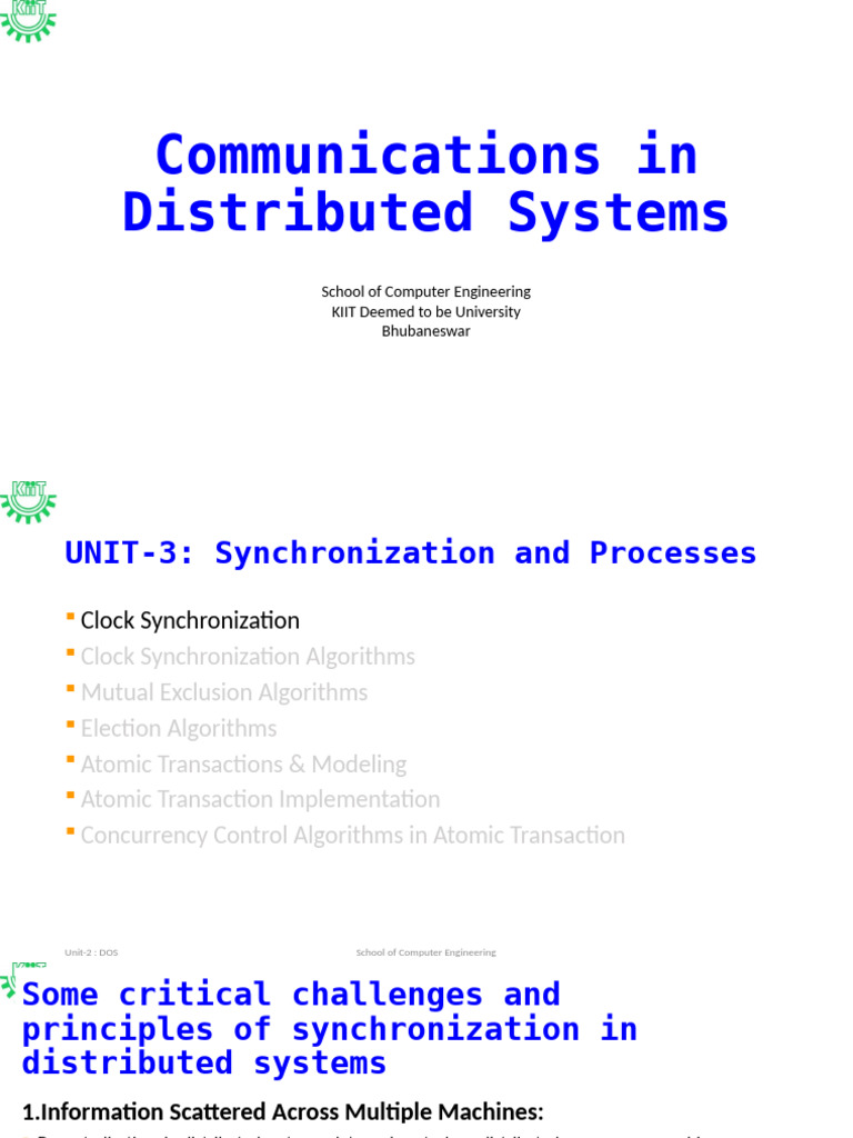 Synchronization in Distributed Systems | PDF | Distributed Computing ...